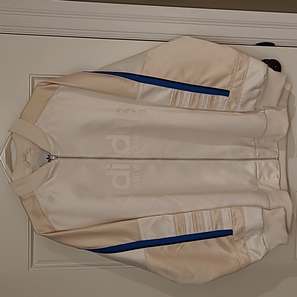 Adidas, sz L women's cream oversized zip up jacket